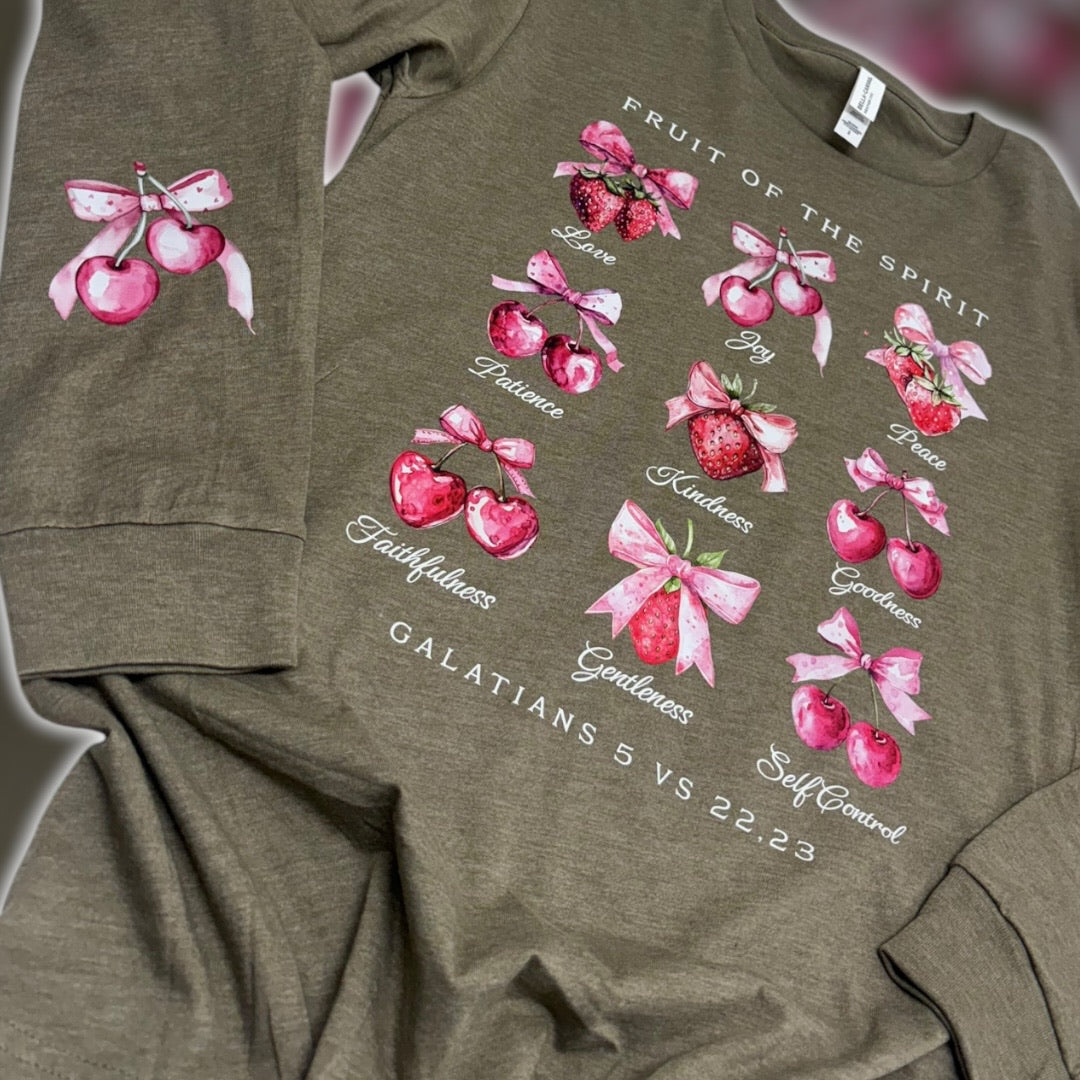 Fruit Of The Spirit Bow Coquette Long Sleeve T-Shirt