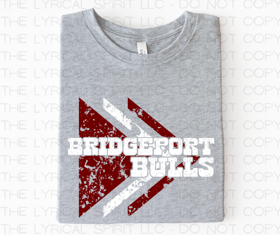 Bridgeport Bulls Triangles School Spirit T-Shirt