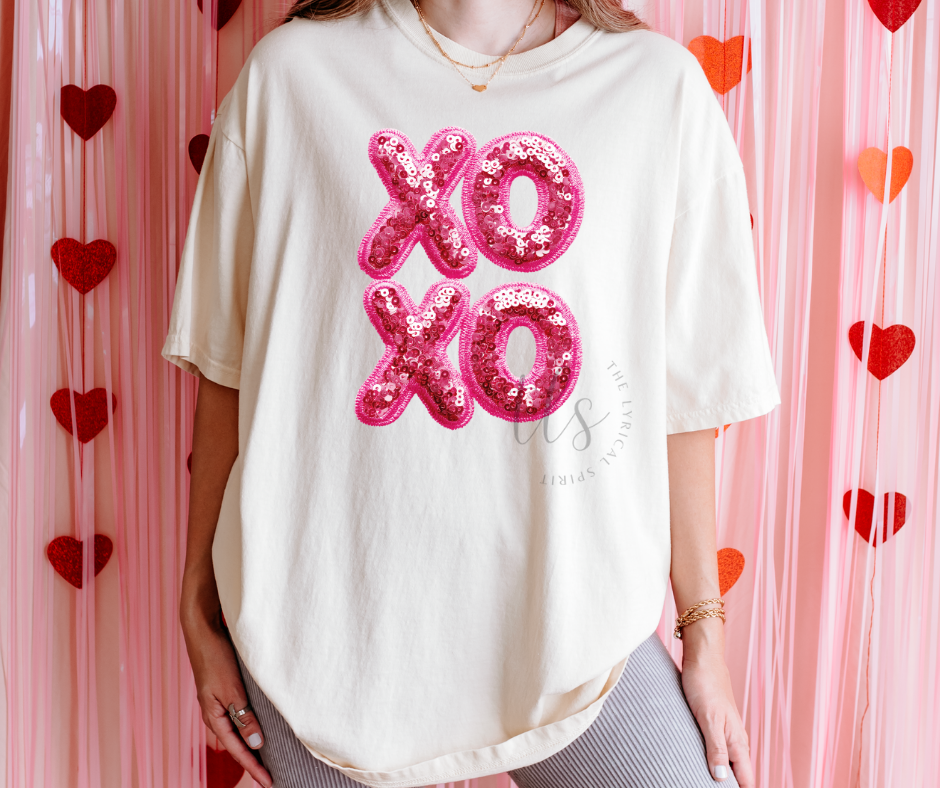 XOXO Faux Sequin Valentine's T-Shirt