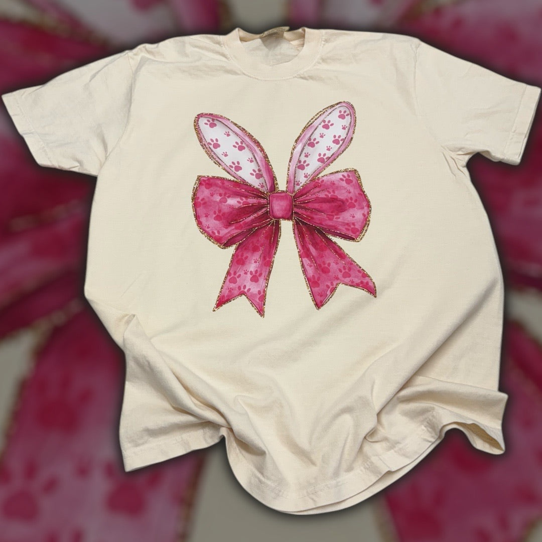 Easter Bunny Ears Pink Bow T-Shirt