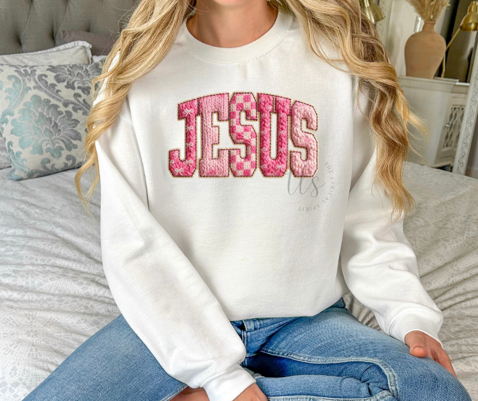 Jesus Faux Yarn Patch Sweatshirt