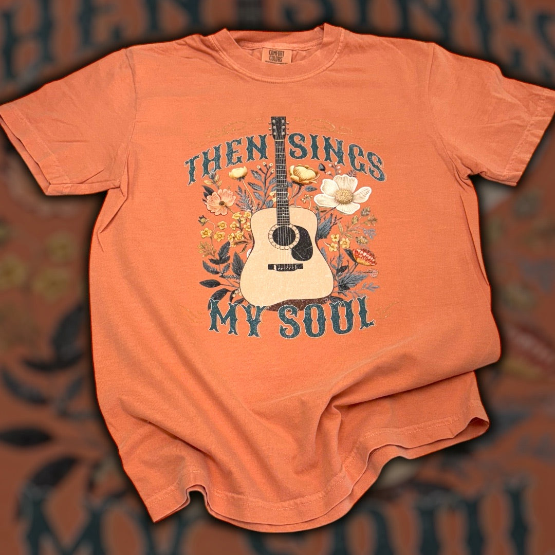 Then Sings My Soul Guitar Floral T-Shirt