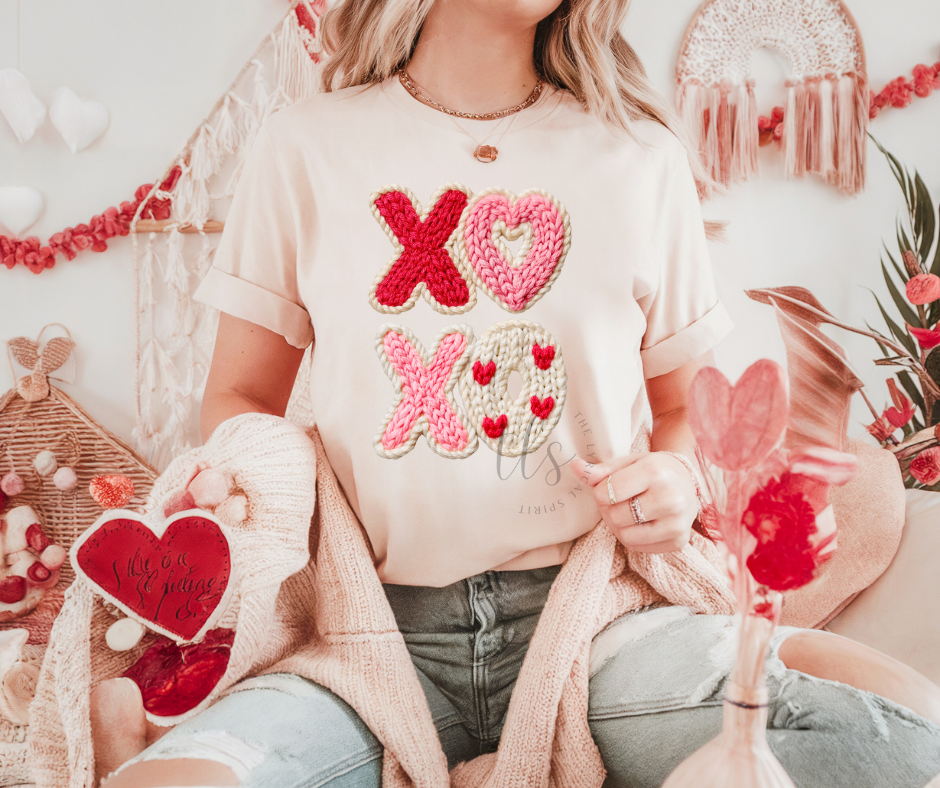 XOXO Faux Yarn Valentine's T-Shirt