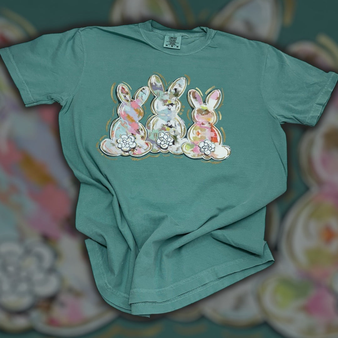 Easter Painted 3 Bunnies T-Shirt