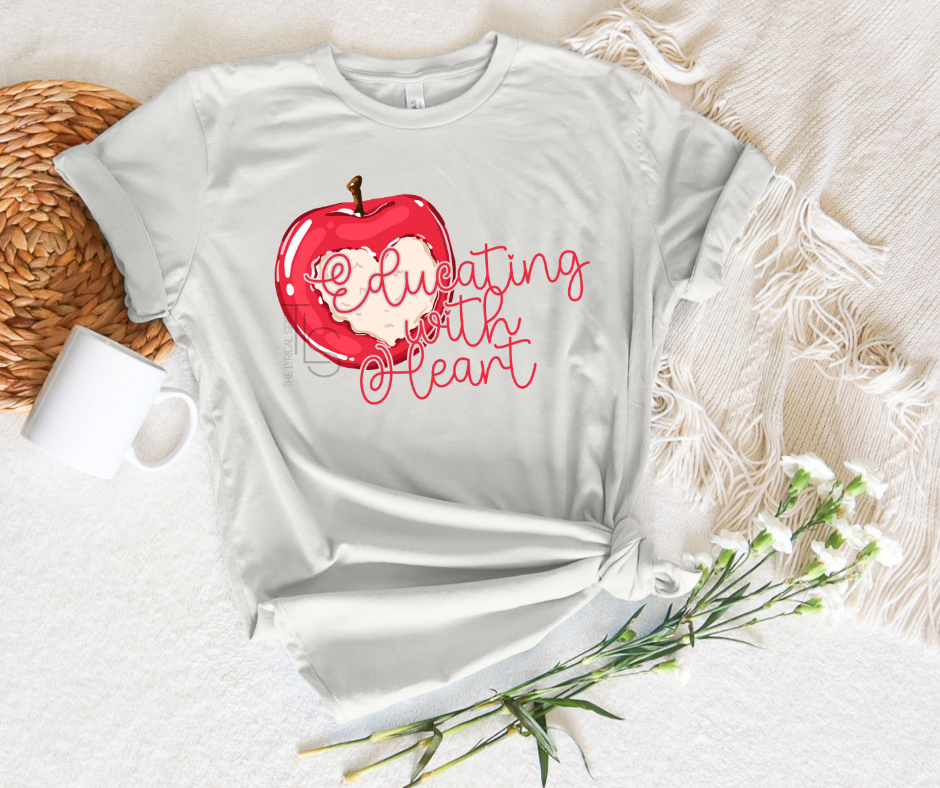 Educating With Heart Teacher Custom Exclusive T-Shirt