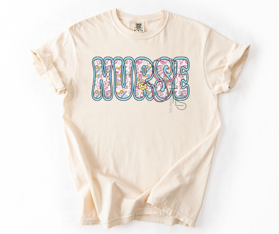 Nurse Appreciation Retro Flowers Custom Exclusive T-Shirt