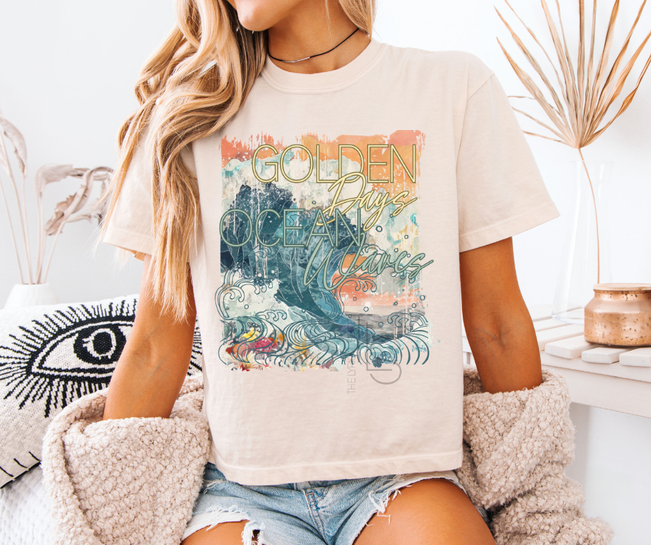 Golden Days Ocean Waves Custom Exclusive Boxy T-Shirt