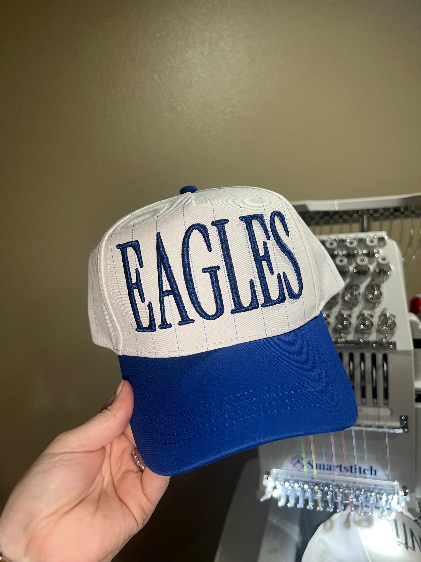 Puffed Eagles Embroidered Structured Hat