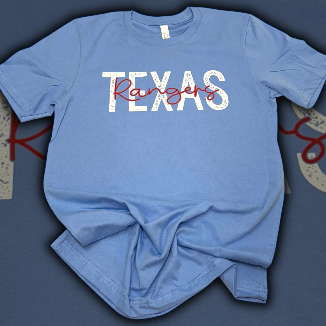 TX Rangers Carolina Blue T-Shirt