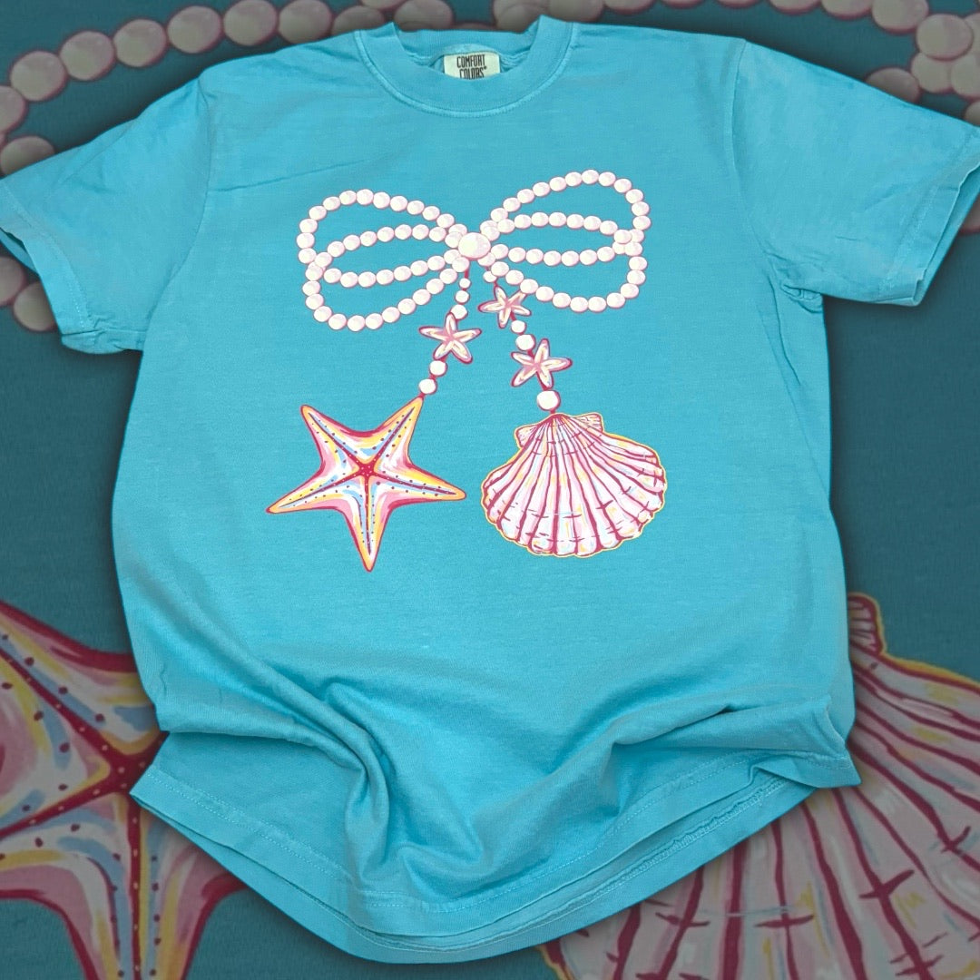 Seashell Bow Pearls T-Shirt