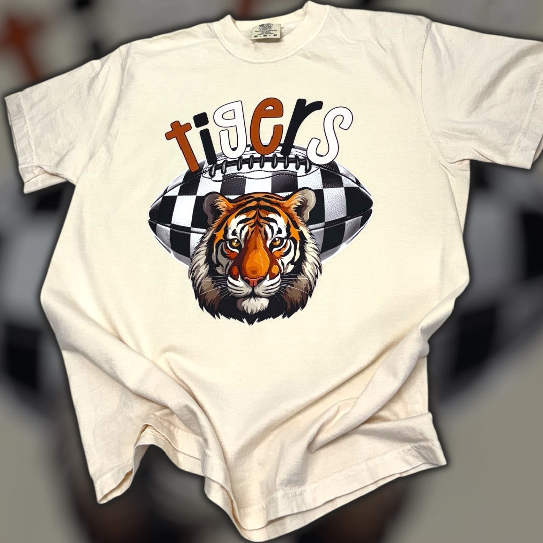 Tigers Football Checkered T-Shirt