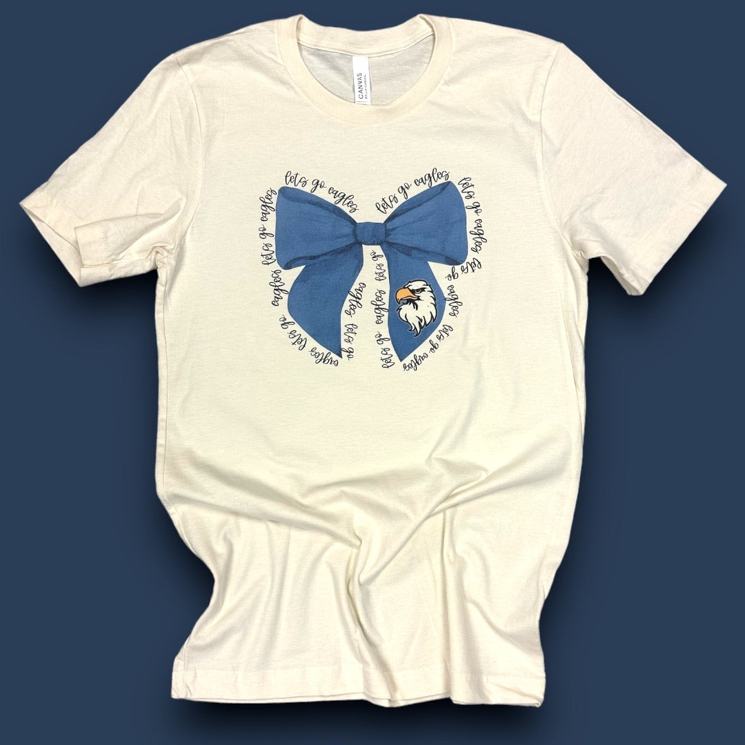 Let’s Go Eagles Blue Bow T-Shirt