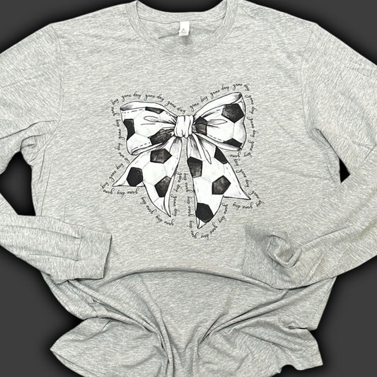 Soccer Bow Long Sleeve T-Shirt