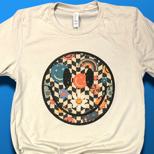 Retro Flower Smiley T-Shirt