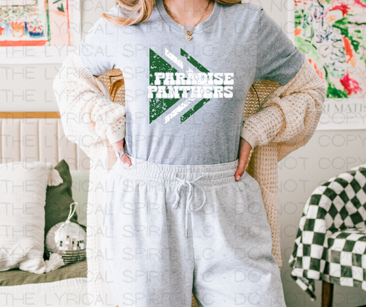 Paradise Panthers Triangles School Spirit T-Shirt