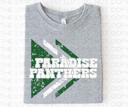 Paradise Panthers Triangles School Spirit T-Shirt