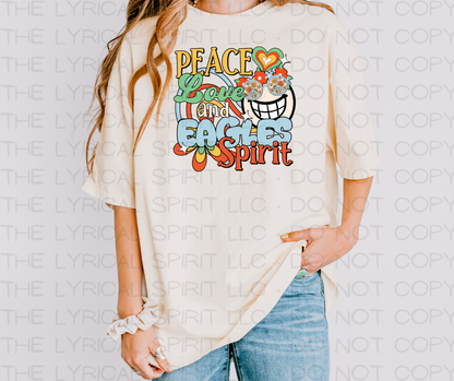 Peace Love & Eagles Spirit Custom Exclusive T-Shirt