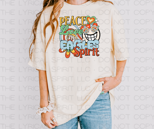 Peace Love & Eagles Spirit Custom Exclusive T-Shirt