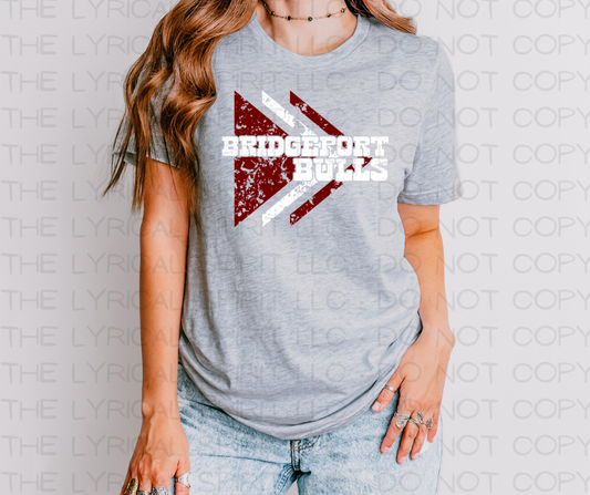 Bridgeport Bulls Triangles School Spirit T-Shirt