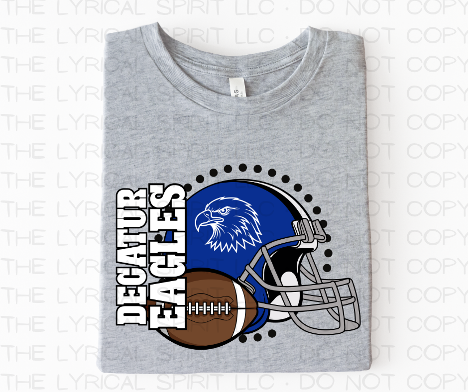 Decatur Eagles Football Helmet School Spirit T-Shirt