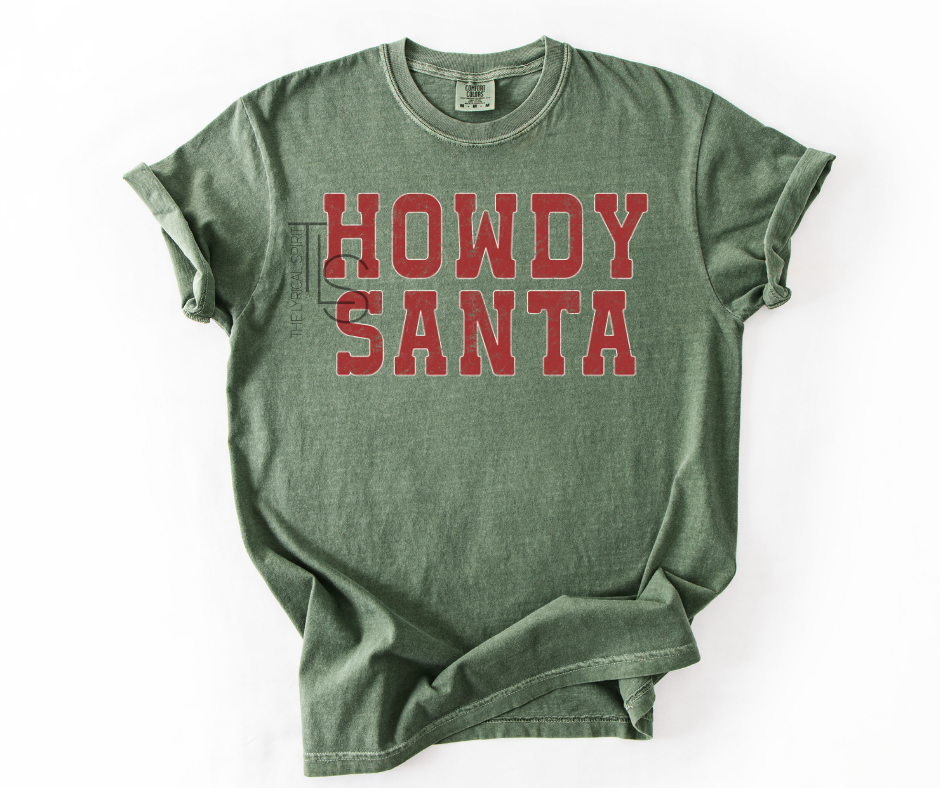 Howdy Santa Distressed T-Shirt