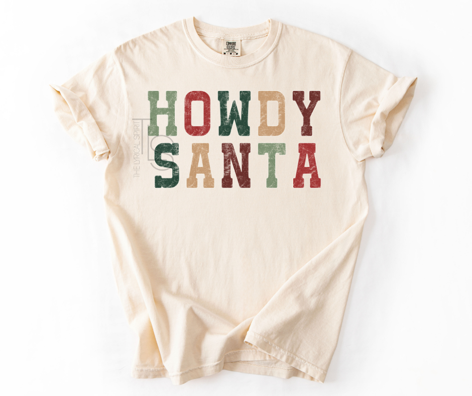 Howdy Santa Distressed T-Shirt