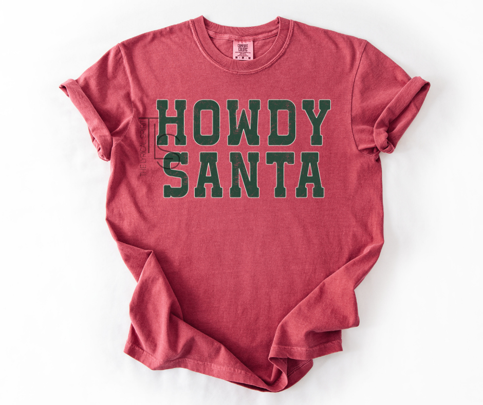 Howdy Santa Distressed T-Shirt