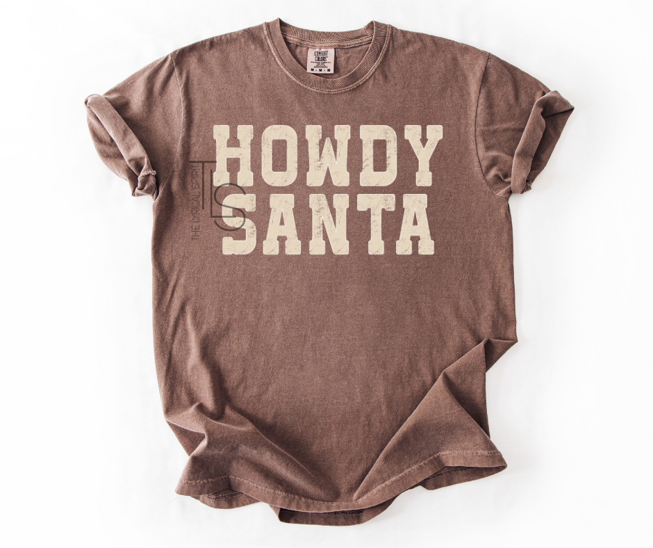 Howdy Santa Distressed T-Shirt