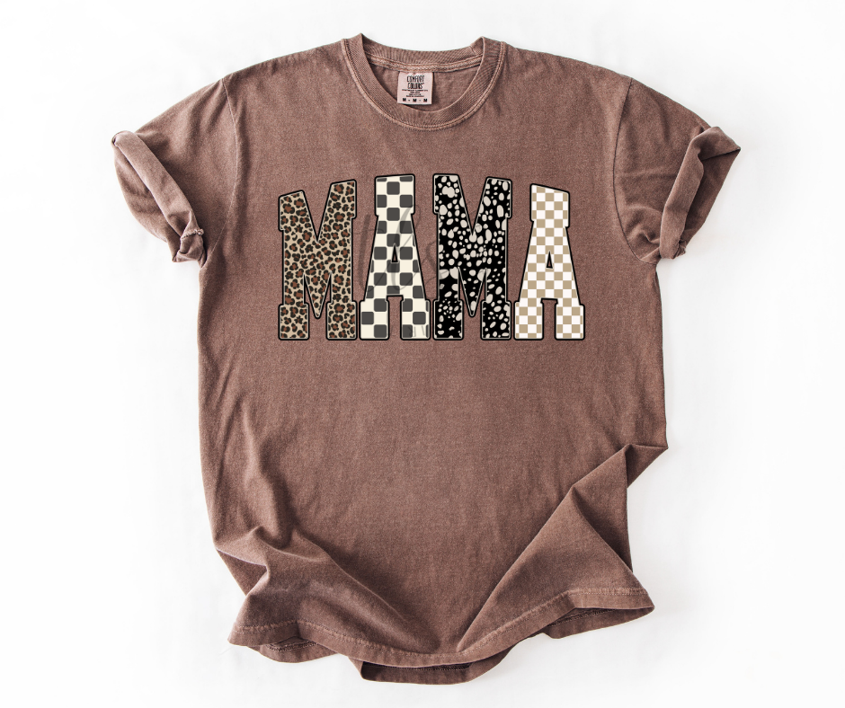 MAMA Leopard Checkered T-Shirt 