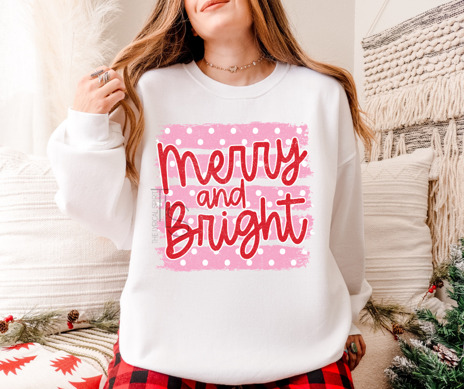 Merry & Bright Polka Dot Sweatshirt