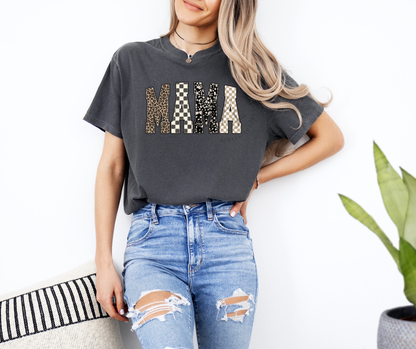 MAMA Leopard Checkered T-Shirt 