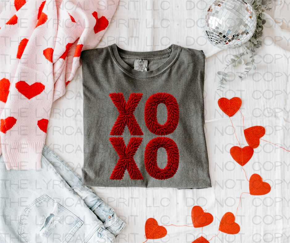 Red Crochet XOXO Valentine's T-Shirt