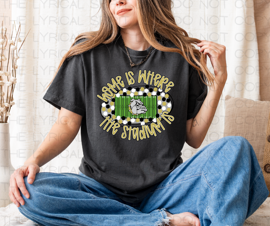 Home Is Where The Stadium Is Bulldogs Gold Spirit T-Shirt