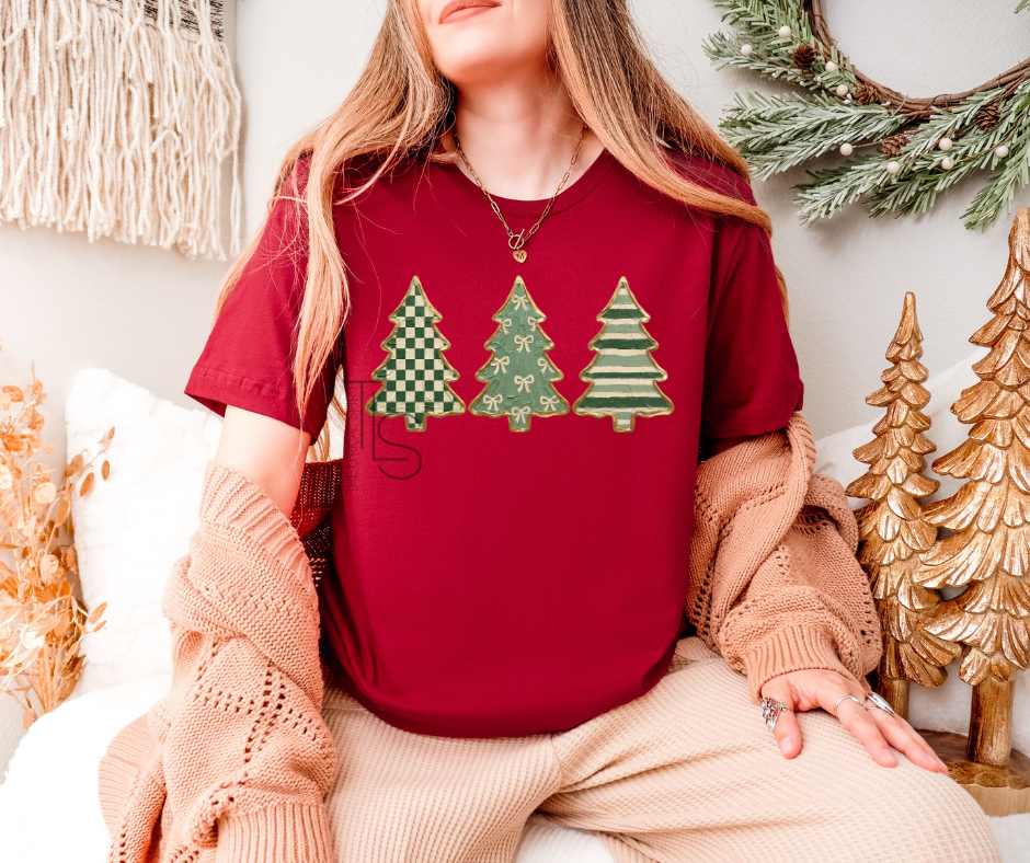 Faux Painted Golden Christmas Trees T-Shirt