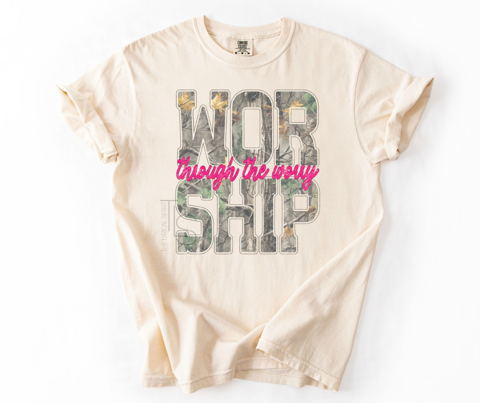 Worship Through The Worry Camo T-Shirt
