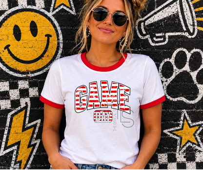 Stripe Game Day Spirit Ringer T-Shirt