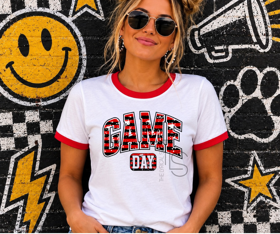 Stripe Game Day Spirit Ringer T-Shirt