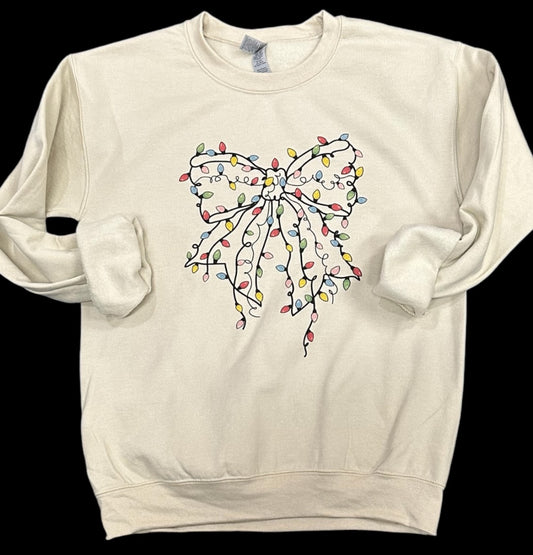 Christmas Lights Bow Sweatshirt