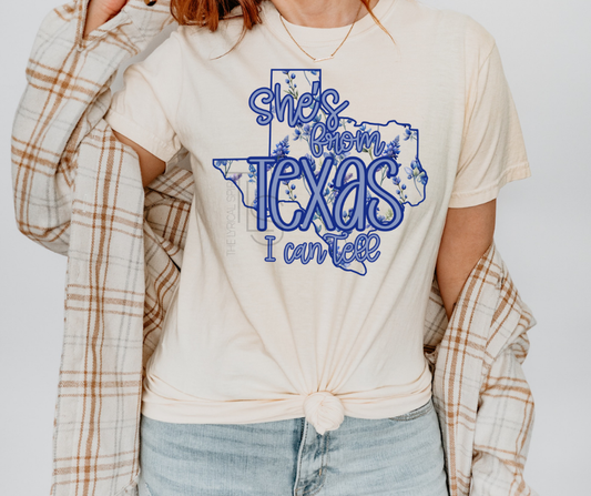 She's From Texas I Can Tell Custom Exclusive T-Shirt