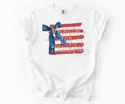 America The Beautiful Bow Flag Custom Exclusive T-Shirt 
