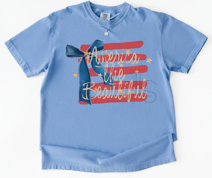 America The Beautiful Bow Flag Custom Exclusive T-Shirt 