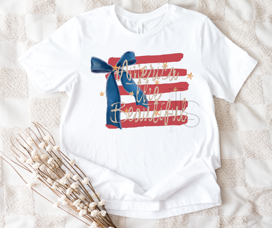 America The Beautiful Bow Flag Custom Exclusive T-Shirt 