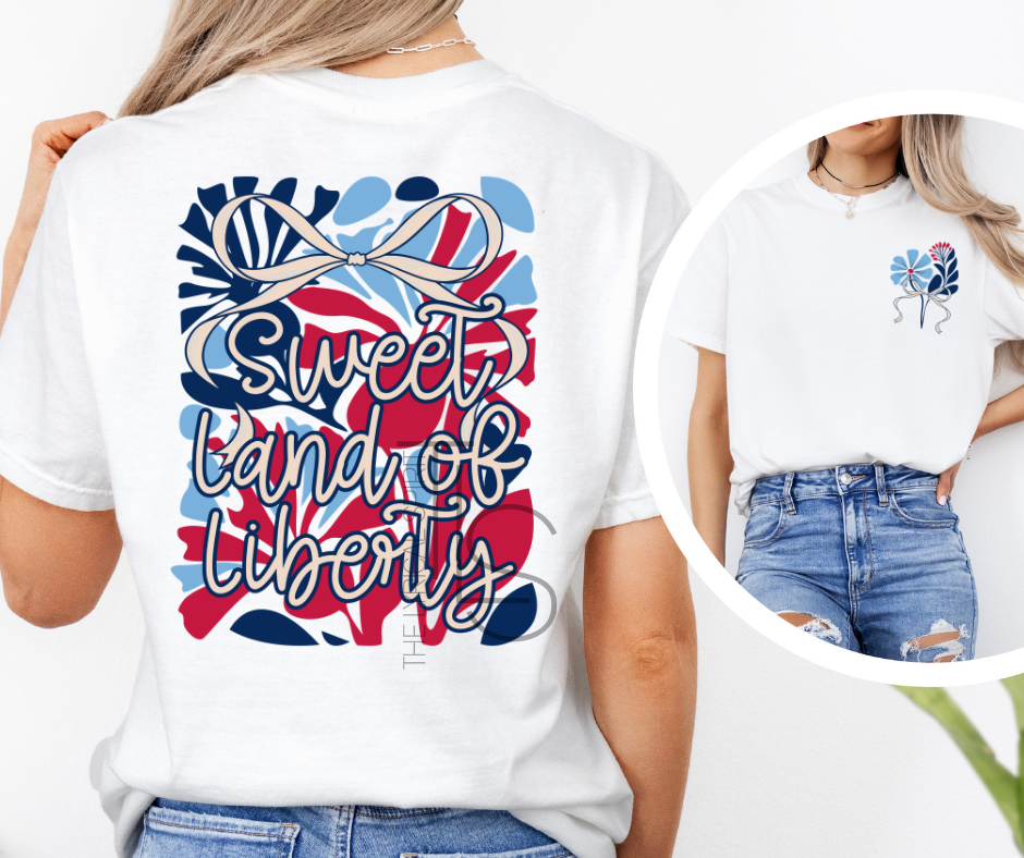 Sweet Land Of Liberty Floral Custom Exclusive T-Shirt 