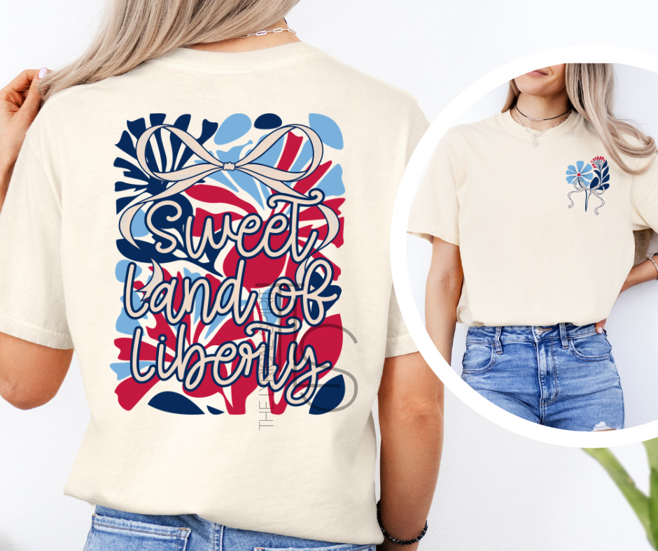 Sweet Land Of Liberty Floral Custom Exclusive T-Shirt 