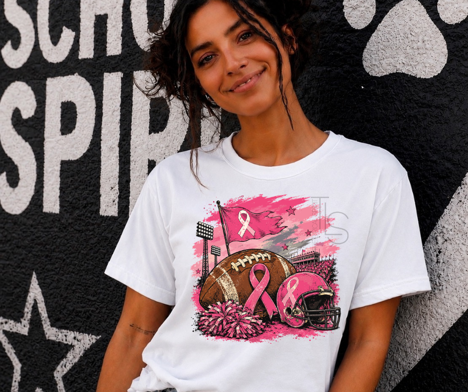 Football Stadium Breast Cancer Awareness T-Shirt
