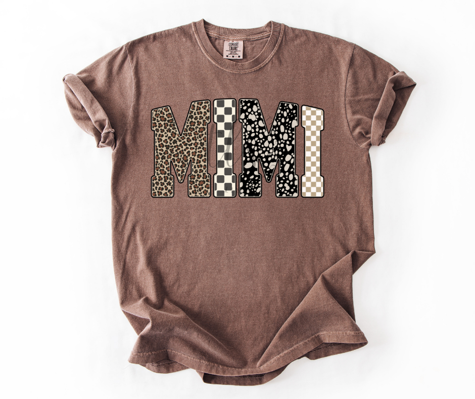 MIMI Leopard Checkered T-Shirt 