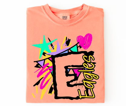 Neon Splash Eagles Custom Exclusive T-Shirt