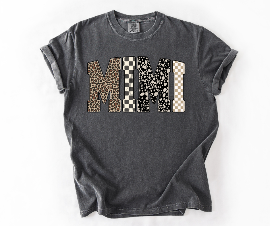 MIMI Leopard Checkered T-Shirt 