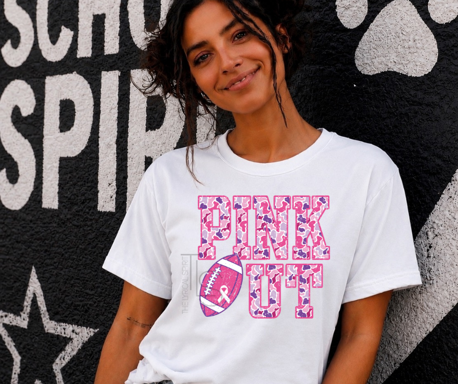 Pink Camo Pink Out Football T-Shirt