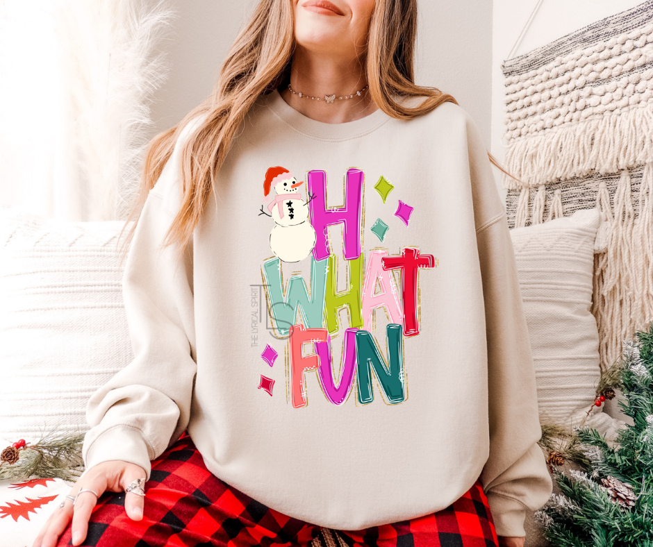 Oh What Fun Snowman Christmas Sweatshirt